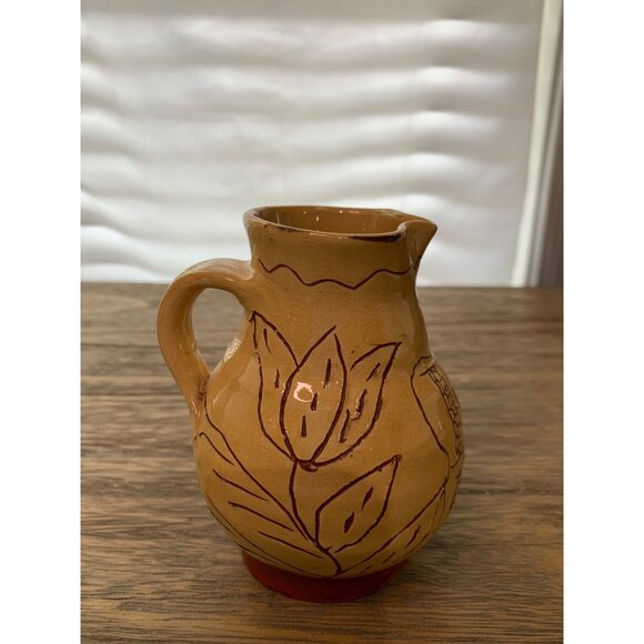 Hand-Carved Williamsburg Pottery Cobalt Salt Glaze Pitcher Circa 1750 Lightfoot - Picture 1 of 6